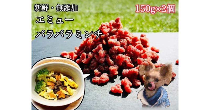 【ふるさと納税】エミューのパラパラミンチ☆わんちゃんの手作りごはん用150g×2個（FB127）