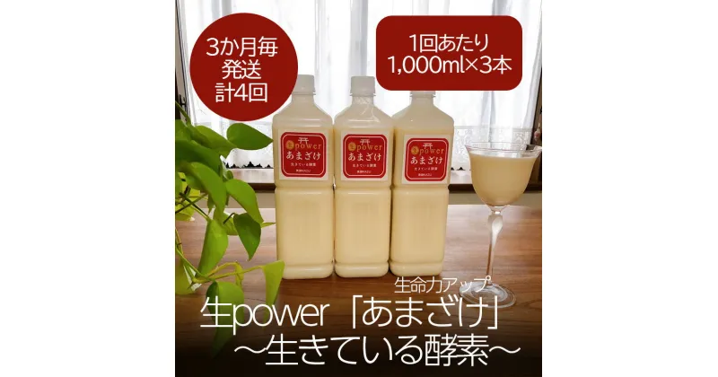 【ふるさと納税】生命力アップ 生 power「あまざけ」 ～生きている酵素～【3本セット】3か月毎(全4回)（DV137）