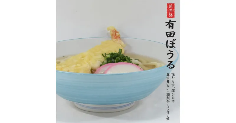 【ふるさと納税】翡翠AritaBOWL エスニック料理も映える手巻きの水色 有田焼 幸楽窯 A15-184