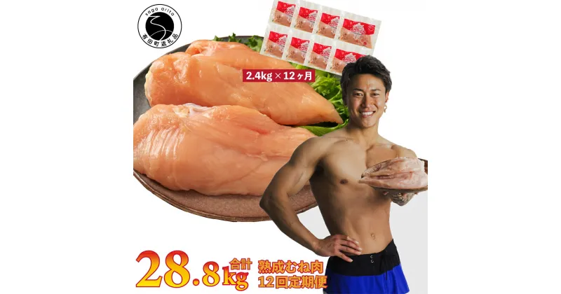 【ふるさと納税】【12回定期便 総計28.8kg】ありたどり 熟成むね肉 計2.4kg (300g×8パック) 12回 定期便 鶏肉 むね肉 ムネ肉 胸肉 小分け 真空パック 140000円 N140-2