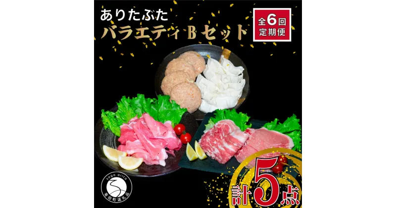 【ふるさと納税】【6回定期便 豚肉5種セット】ありたぶた バラエティBセット (豚肉5種) 6回 定期便 小分け 真空パック 豚肉 ロース バラ モモ もも 赤身 ハンバーグ 餃子 N60-9