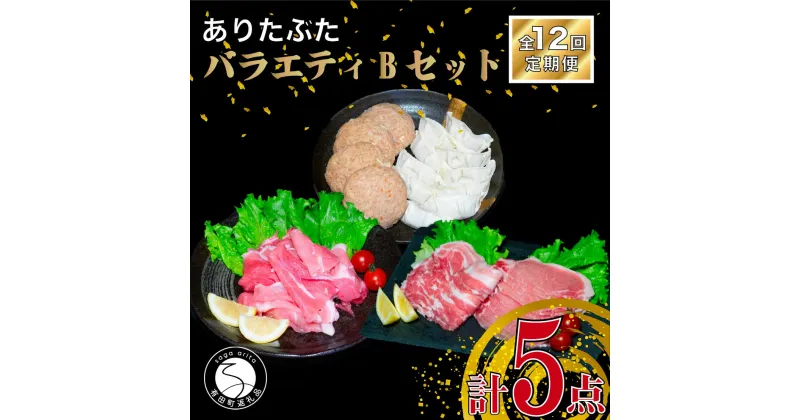 【ふるさと納税】【12回定期便 豚肉5種セット】ありたぶた バラエティBセット (豚肉5種) 12回 定期便 小分け 真空パック 豚肉 ロース バラ モモ もも 赤身 ハンバーグ 餃子 N120-10