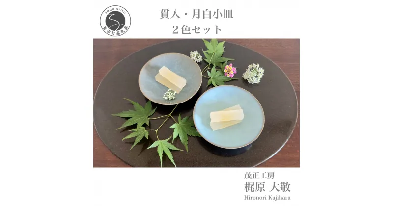 【ふるさと納税】有田焼 貫入・月白小皿2色セット 青磁 食器 取皿 うつわ 作家 梶原大敬 茂正工房 A14-103