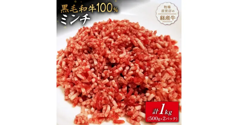 【ふるさと納税】牧場直営店の黒毛和牛100%ミンチ 1000g (500g×2パック) 経産牛 小分け お肉 牛肉 冷凍 1kg【川崎畜産】 [IAX004]