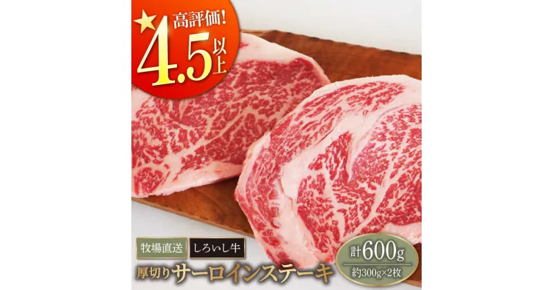 【ふるさと納税】【牧場直送】佐賀県産しろいし牛 厚切りサーロインステーキ 600g（約300g×2枚）【有限会社佐賀セントラル牧場】肉 お肉 牛肉 サーロイン リブロース 霜降り 冷凍 [IAH037]