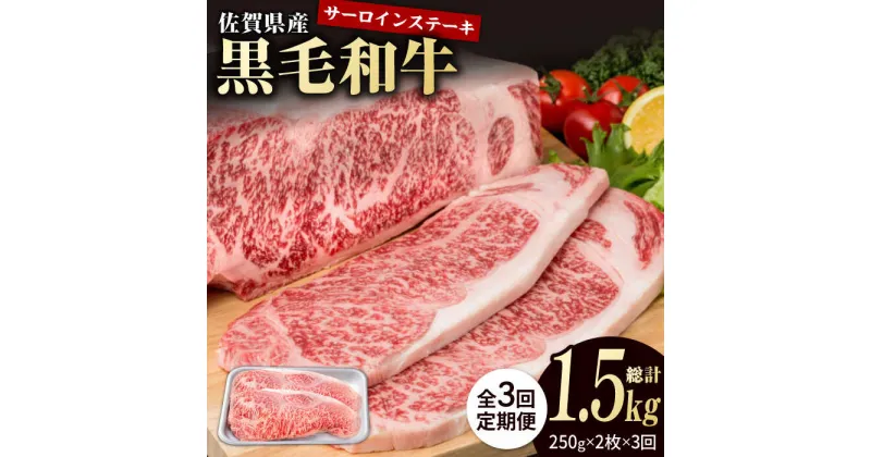 【ふるさと納税】【3回定期便】佐賀県産 黒毛和牛 贅沢 サーロイン ステーキ 250g×2枚（計500g）【株式会社いろは精肉店】お肉 肉 牛肉 冷凍 和牛 [IAG087]