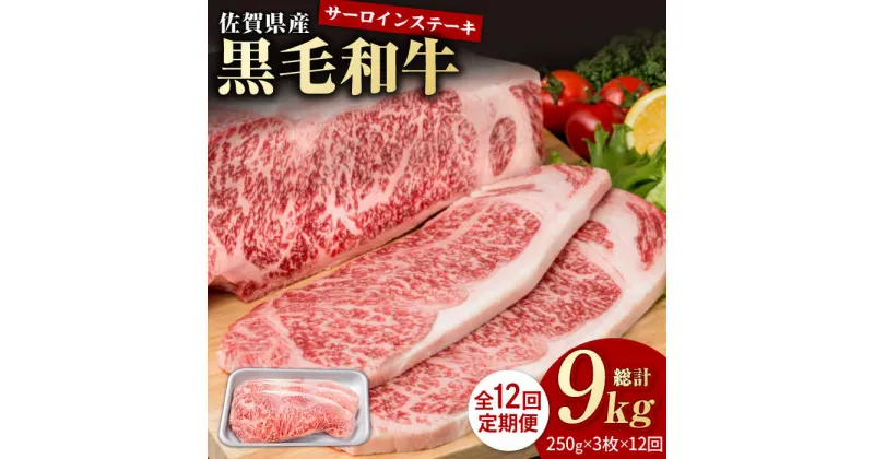 【ふるさと納税】【12回定期便】佐賀県産 黒毛和牛 贅沢 サーロイン ステーキ 250g×3枚（計750g）【株式会社いろは精肉店】お肉 肉 牛肉 冷凍 和牛 [IAG092]