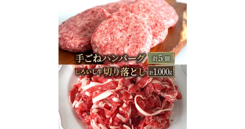 【ふるさと納税】【牧場直送】人気返礼品セット！しろいし牛 手ごねハンバーグ 5個＆切り落とし 1000g【有限会社佐賀セントラル牧場】お肉 肉 牛肉 冷凍 ハンバーグ 切落し 食べ比べ [IAH178]