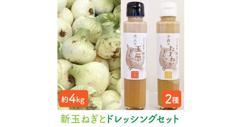 【ふるさと納税】【先行予約】【農家直送！】 新玉ねぎ 約4kg と ドレッシング 2本セット 【玉葱農家 陣内ちひろ】 [IAO016]