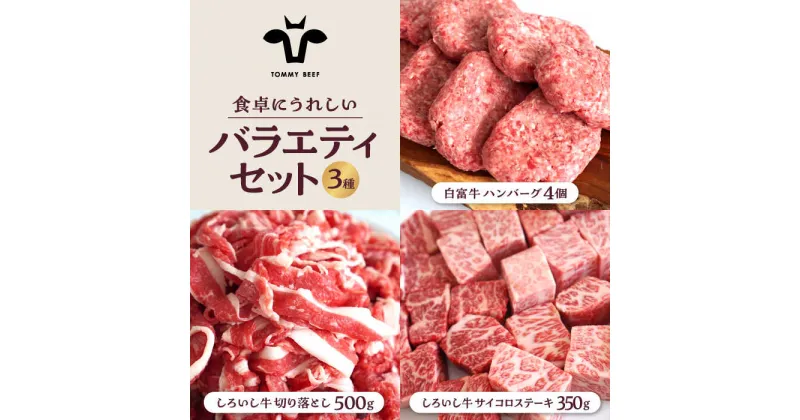 【ふるさと納税】【牧場直送】食卓にうれしいバラエティ セット（手ごねハンバーグ 4個＆切り落とし 500g＆サイコロステーキ 350g）【有限会社佐賀セントラル牧場】 [IAH192]