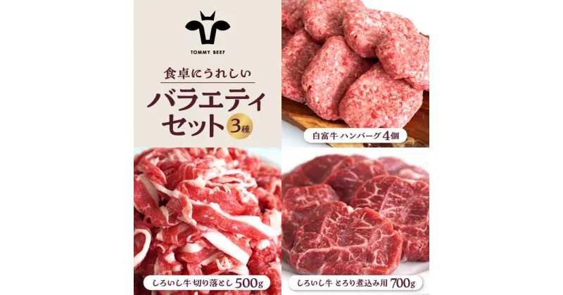 【ふるさと納税】【牧場直送】食卓にうれしいバラエティ セット（手ごねハンバーグ 4個＆切り落とし 500g＆とろり煮込み用 700g）【有限会社佐賀セントラル牧場 [IAH193]