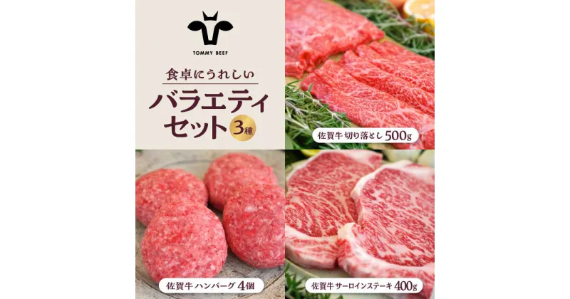 【ふるさと納税】【牧場直送】佐賀牛 食卓にうれしいバラエティ セット（切り落とし 500g＆ハンバーグ4個＆サーロインステーキ 400g）【有限会社佐賀セントラル牧場】 [IAH206]