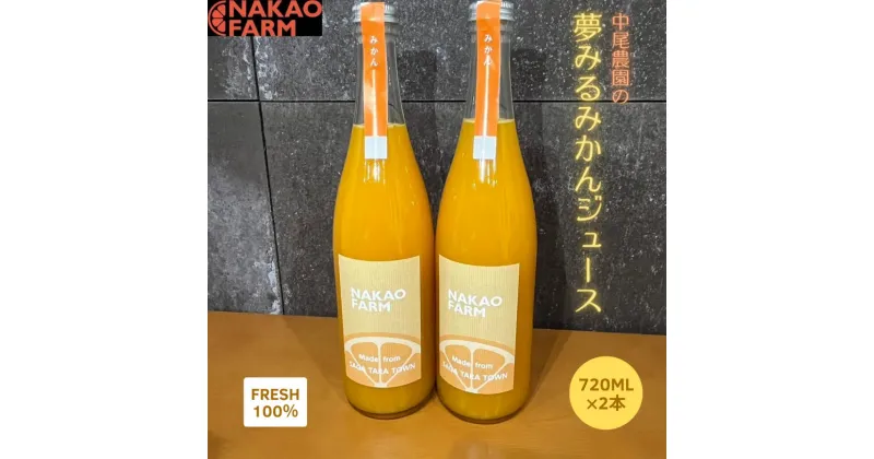 【ふるさと納税】NC-21 中尾農園の夢みるみかんジュース2本セット（720ml×2本）みかんジュース　オレンジジュース　ストレートジュース　果物　くだもの　ビタミン　贈答　贈り物　100％　無添加