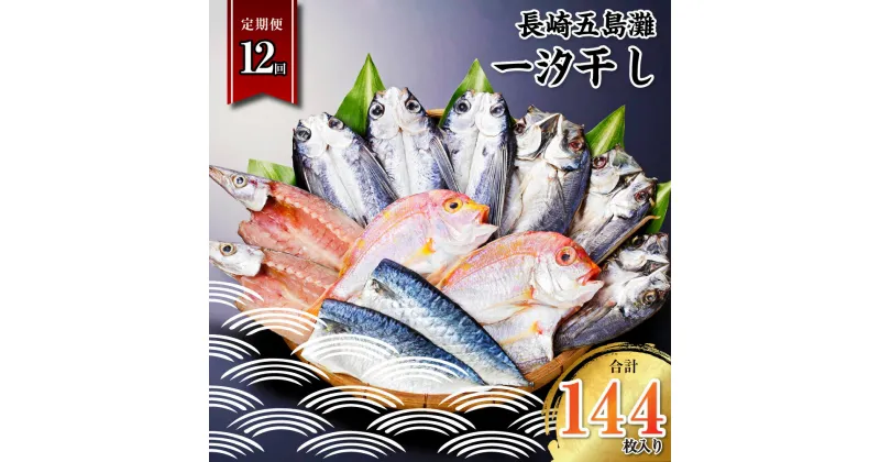 【ふるさと納税】【全12回定期便】長崎五島灘一汐干し 合計12枚 海産物 海鮮 魚介 ひもの 乾物 おかず つまみ 冷凍